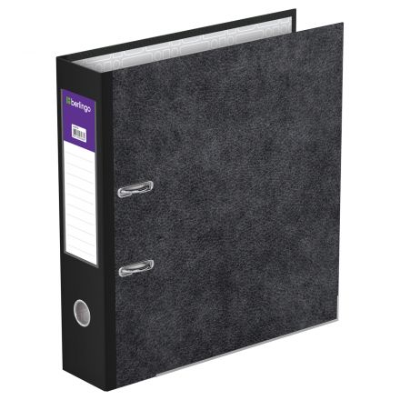 Папка-регистратор Berlingo "Standard", 70мм, мрамор, с карм. на корешке, нижний метал. кант, черная Папка-регистратор Berlingo "Standard", 70мм, мрамор, с карм. на корешке, нижний метал. кант, черная