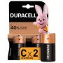 Батарейки КОМПЛЕКТ 2 шт., DURACELL Basic ОРИГИНАЛ, С (LR14, 14А), алкалиновые, блистер