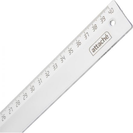 Линейка 40см Attache пластик прозрачный цвет Линейка 40см Attache пластик прозрачный цвет