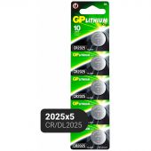 Батарейка GP CR2025, 3V, литий, бл/5шт Батарейка GP CR2025, 3V, литий, бл/5шт