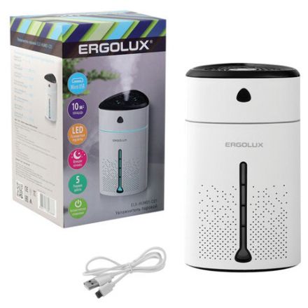 Увлажнитель воздуха ERGOLUX ELX-HUM01-C01, объем бака 1 л, 5 Вт, подсветка, белый Увлажнитель воздуха ERGOLUX ELX-HUM01-C01, объем бака 1 л, 5 Вт, подсветка, белый