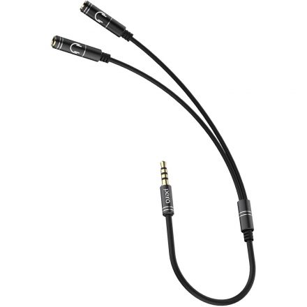 Разветвитель аудио PERO AD07 PREMIUM AUX SPLITTER, черный