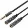 Разветвитель аудио PERO AD07 PREMIUM AUX SPLITTER, черный