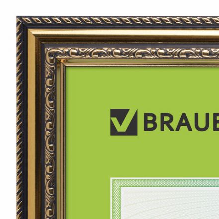 Рамка 21х30 см, пластик, багет 30 мм, BRAUBERG "HIT4", золото, стекло, 391000 Рамка 21х30 см, пластик, багет 30 мм, BRAUBERG "HIT4", золото, стекло, 391000