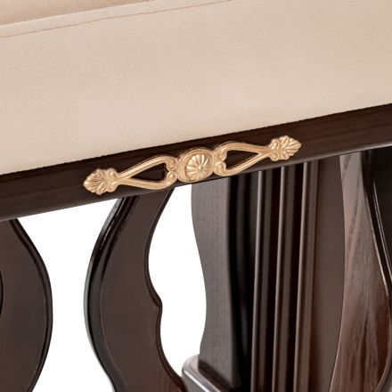 Банкетка Leset "Джульетта", Орех, V18 бежевый, Ткань Велюр