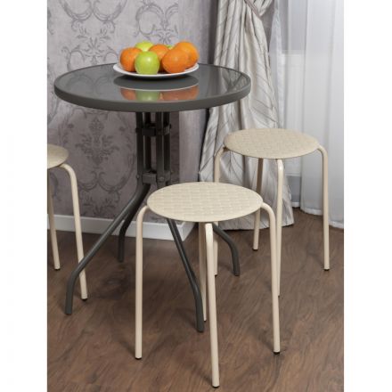 Табурет XPP_Береста с круглым сиденьем h45 бежевый Табурет XPP_Береста с круглым сиденьем h45 бежевый