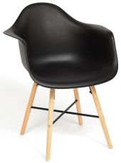 Кресло Tetchair CINDY (EAMES) (mod. 919), дерево береза/металл/сиденье пластик, 60*62*79см, черный/black with natural legs
