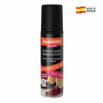 Краска для замши и нубука, 75 мл, губка, DASWERK (ДАСВЕРК), бордовая, 607626 Краска для замши и нубука, 75 мл, губка, DASWERK (ДАСВЕРК), бордовая, 607626