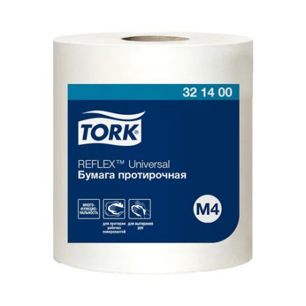 Бумага протирочная с центральной вытяжкой 270 метров, TORK Reflex (M4) 1-слойная, КОМПЛЕКТ 6 рулонов, 321400 Бумага протирочная с центральной вытяжкой 270 метров, TORK Reflex (M4) 1-слойная, КОМПЛЕКТ 6 рулонов, 321400