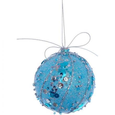 Украшение новогоднее Шар Фантазия в голубом, D 8 см, L8 W8 H8 см, 262342 Украшение новогоднее Шар Фантазия в голубом, D 8 см, L8 W8 H8 см, 262342