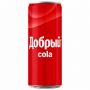 Напиток газированный ДОБРЫЙ КОЛА, 0,33 л, железная банка, 2412101