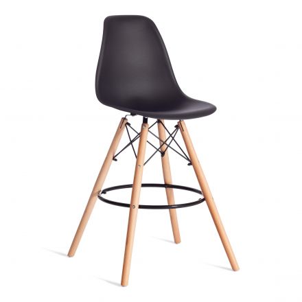 Стул барный Синди Бар Чаир/Cindy Bar Chair (мод.80-1) дерево бук/металл/пластик, 50х51х109см, черный 3010/ натуральный