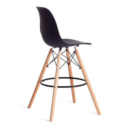 Стул барный Синди Бар Чаир/Cindy Bar Chair (мод.80-1) дерево бук/металл/пластик, 50х51х109см, черный 3010/ натуральный