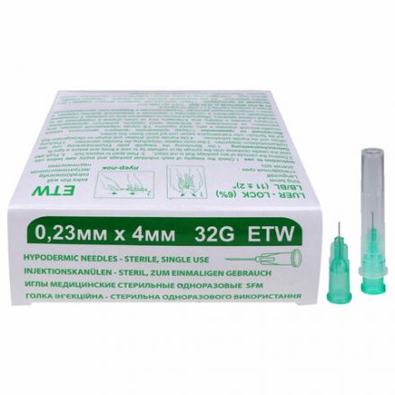 Иглы для мезотерапии и микроинъекций одноразовые SFM 0,23 х 4 - 32G, КОМПЛЕКТ 50 шт. Иглы для мезотерапии и микроинъекций одноразовые SFM 0,23 х 4 - 32G, КОМПЛЕКТ 50 шт.