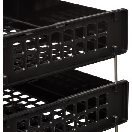 Лотки для бумаг горизонтальные Стамм Strong 3 штуки на металлических стержнях черные Лотки для бумаг горизонтальные Стамм Strong 3 штуки на металлических стержнях черные