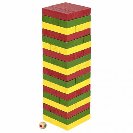 Игра настольная "ЦВЕТНАЯ БАШНЯ", 54 окрашенных деревянных блока + кубик, BRAUBERG HOBBY, 665493 Игра настольная "ЦВЕТНАЯ БАШНЯ", 54 окрашенных деревянных блока + кубик, BRAUBERG HOBBY, 665493