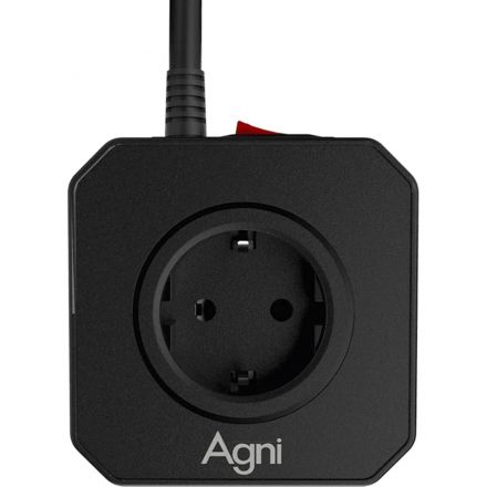 Сетевой фильтр AGNI  5р/2м,черный(TP-VE4U5E-2m-black)
