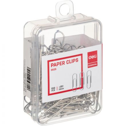Скрепки Deli E0025 никелированные 28-29 мм (100 штук в упаковке) Скрепки Deli E0025 никелированные 28-29 мм (100 штук в упаковке)