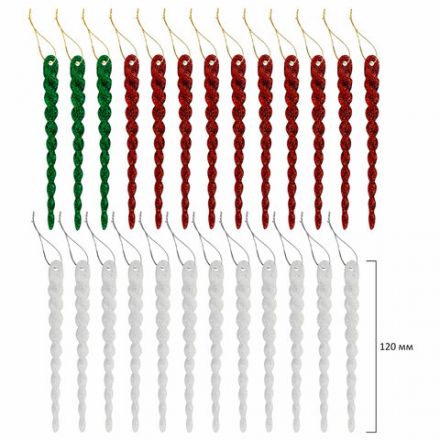 Шары ёлочные НАБОР 132 предмета "Red&Green", красный/зеленый/белый, пластик, ЗОЛОТАЯ СКАЗКА, 592180