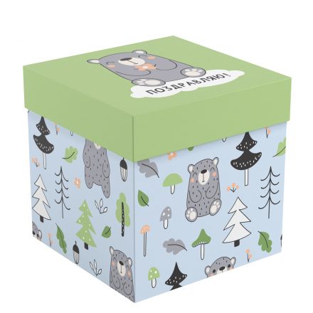 Коробка складная подарочная MESHU "Cute bear", (15*15*15см) Коробка складная подарочная MESHU "Cute bear", (15*15*15см)