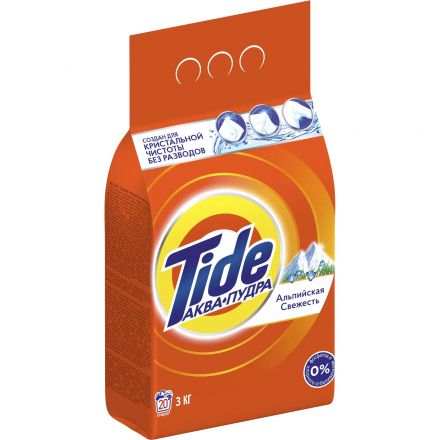 Порошок стиральный Tide Аква Пудра автомат Альпийская свежесть+ 3кг