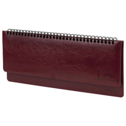 Планинг датированный 2026 305х140 мм BRAUBERG "Imperial", под кожу, бордовый, 117227