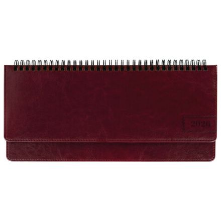 Планинг датированный 2026 305х140 мм BRAUBERG "Imperial", под кожу, бордовый, 117227