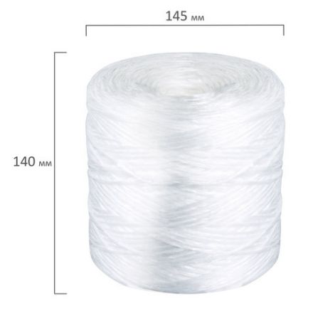 Шпагат полипропиленовый, длина 625 м, диаметр 2 мм, линейная плотность 1600 текс, BRAUBERG, 600117 Шпагат полипропиленовый, длина 625 м, диаметр 2 мм, линейная плотность 1600 текс, BRAUBERG, 600117