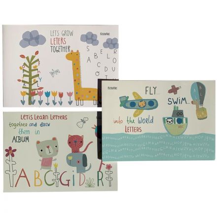 Альбом для рисования Kroyter А4 24л скл,бл.100г, Азбука,диз.в асс.64423 Альбом для рисования Kroyter А4 24л скл,бл.100г, Азбука,диз.в асс.64423