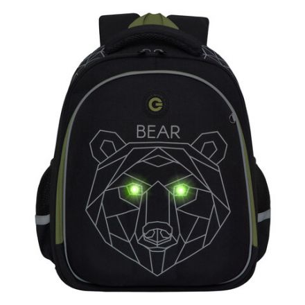 Ранец GRIZZLY анатомическая спинка, c бейджем, для мальчиков, "BEAR", 36х28х20 см, RAz-287-9/1 Ранец GRIZZLY анатомическая спинка, c бейджем, для мальчиков, "BEAR", 36х28х20 см, RAz-287-9/1
