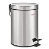 Ведро мусорное с педалью 12 литров "Classic", ЗЕРКАЛЬНОЕ, нержавеющая сталь, со съемным внутренним ведром, LAIMA, 232261