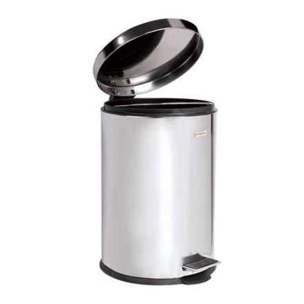 Ведро мусорное с педалью 12 литров "Classic", ЗЕРКАЛЬНОЕ, нержавеющая сталь, со съемным внутренним ведром, LAIMA, 232261