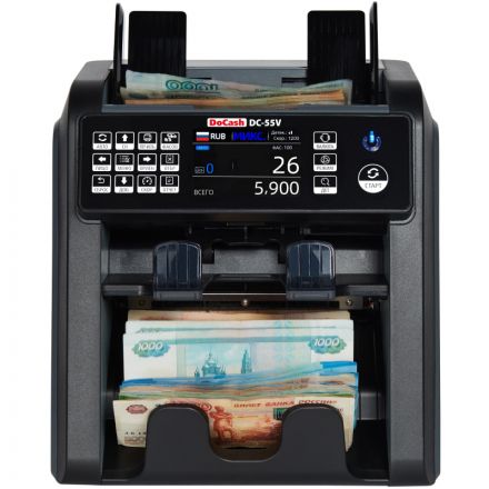 Счетчик банкнот двухкарманный DoCash DC-55V