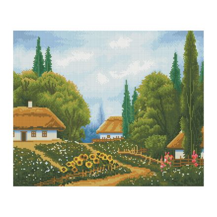 Алмазная мозаика ТРИ СОВЫ "Лето", 40*50см, холст, картонная коробка с пластиковой ручкой