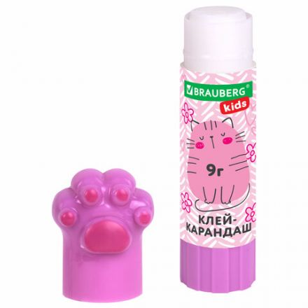 Клей-карандаш "Лапки" Cat Paw, 9 г, фигурный колпачок, BRAUBERG KIDS, 271981 Клей-карандаш "Лапки" Cat Paw, 9 г, фигурный колпачок, BRAUBERG KIDS, 271981