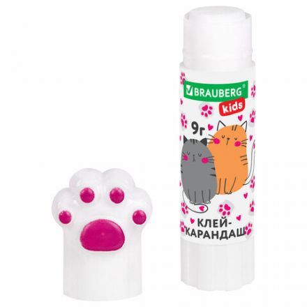 Клей-карандаш "Лапки" Cat Paw, 9 г, фигурный колпачок, BRAUBERG KIDS, 271981 Клей-карандаш "Лапки" Cat Paw, 9 г, фигурный колпачок, BRAUBERG KIDS, 271981