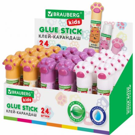 Клей-карандаш "Лапки" Cat Paw, 9 г, фигурный колпачок, BRAUBERG KIDS, 271981 Клей-карандаш "Лапки" Cat Paw, 9 г, фигурный колпачок, BRAUBERG KIDS, 271981