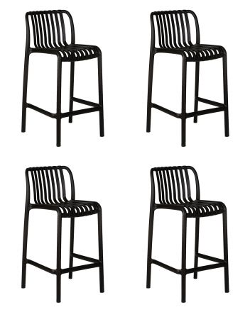 Набор 4 шт Стул полубарный DOBRIN CHLOE, черный