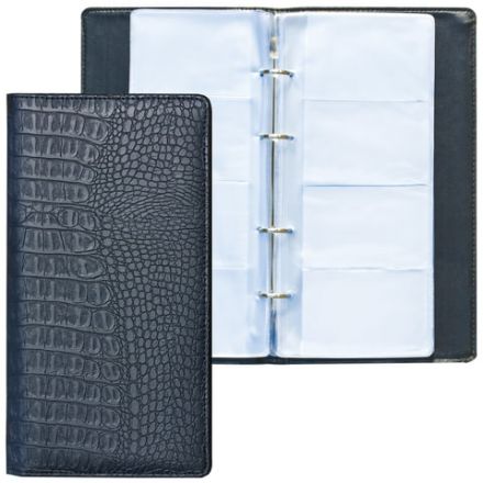 Визитница на кольцах BRAUBERG "Cayman", на 240 визиток, под кожу крокодила, черная, 231763 Визитница на кольцах BRAUBERG "Cayman", на 240 визиток, под кожу крокодила, черная, 231763