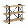 Loft Стеллаж на регулируемых опорах-3 полки VR.L-MST.O-3.8V Тиквуд светлый/Чёрный металл 1200*400*910