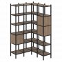 Loft Угловой внутренний стеллаж наборный VR.L-34 Дуб аризона/Чёрный металл 1278*1278*2280
