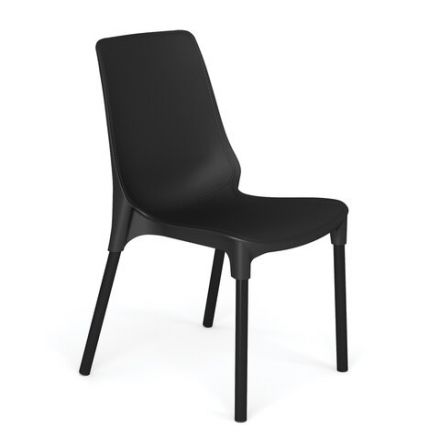 Стул для столовых, кафе, дома SHT-S75, черный металлический каркас, пластик черный Стул для столовых, кафе, дома SHT-S75, черный металлический каркас, пластик черный