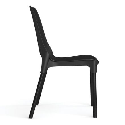Стул для столовых, кафе, дома SHT-S75, черный металлический каркас, пластик черный Стул для столовых, кафе, дома SHT-S75, черный металлический каркас, пластик черный