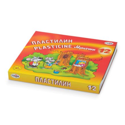 Пластилин классический ГАММА "Мультики", 12 цветов, 240 г, со стеком, картонная упаковка, 280018/281018 Пластилин классический ГАММА "Мультики", 12 цветов, 240 г, со стеком, картонная упаковка, 280018/281018