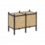 Loft Прямой стеллаж наборный VR.L-01 Тиквуд светлый/Чёрный металл 862*446*636 Loft Прямой стеллаж наборный VR.L-01 Тиквуд светлый/Чёрный металл 862*446*636