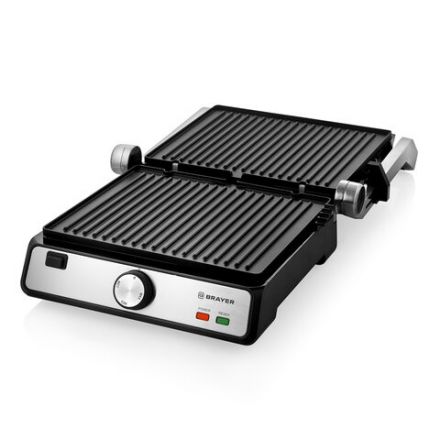 Электрогриль BRAYER BR2002, 2000 Вт, съемные панели, регулировка температуры, серебро/черный Электрогриль BRAYER BR2002, 2000 Вт, съемные панели, регулировка температуры, серебро/черный
