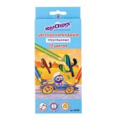 Карандаши цветные ЮНЛАНДИЯ "ЮНЛАНДИК БЫСТРЕЕ ВСЕХ", 12 цветов, трехгранные, грифель 3 мм, натуральное дерево, 181388 Карандаши цветные ЮНЛАНДИЯ "ЮНЛАНДИК БЫСТРЕЕ ВСЕХ", 12 цветов, трехгранные, грифель 3 мм, натуральное дерево, 181388