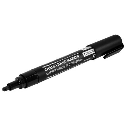 Маркер меловой CHALK LIQUID MARKER, ЧЕРНЫЙ, 3 мм, стираемый, BRAUBERG "CHALK", 152600 Маркер меловой CHALK LIQUID MARKER, ЧЕРНЫЙ, 3 мм, стираемый, BRAUBERG "CHALK", 152600