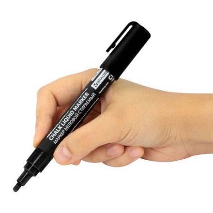 Маркер меловой CHALK LIQUID MARKER, ЧЕРНЫЙ, 3 мм, стираемый, BRAUBERG "CHALK", 152600 Маркер меловой CHALK LIQUID MARKER, ЧЕРНЫЙ, 3 мм, стираемый, BRAUBERG "CHALK", 152600