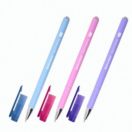 Ручка шариковая масляная BRAUBERG "FRUITY Pastel", СИНЯЯ, soft-touch, узел 0,7 мм, линия письма 0,35 мм, 142958, OBP322 Ручка шариковая масляная BRAUBERG "FRUITY Pastel", СИНЯЯ, soft-touch, узел 0,7 мм, линия письма 0,35 мм, 142958, OBP322